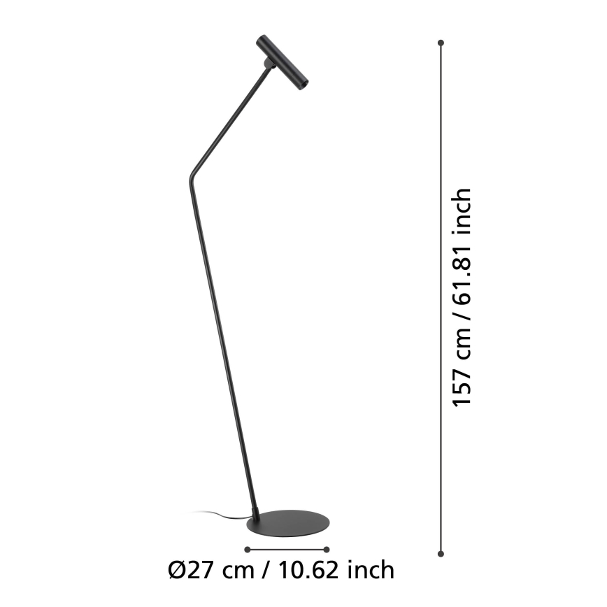 Eglo - Podna LED lampa LED/5W/230V 3000K crno
