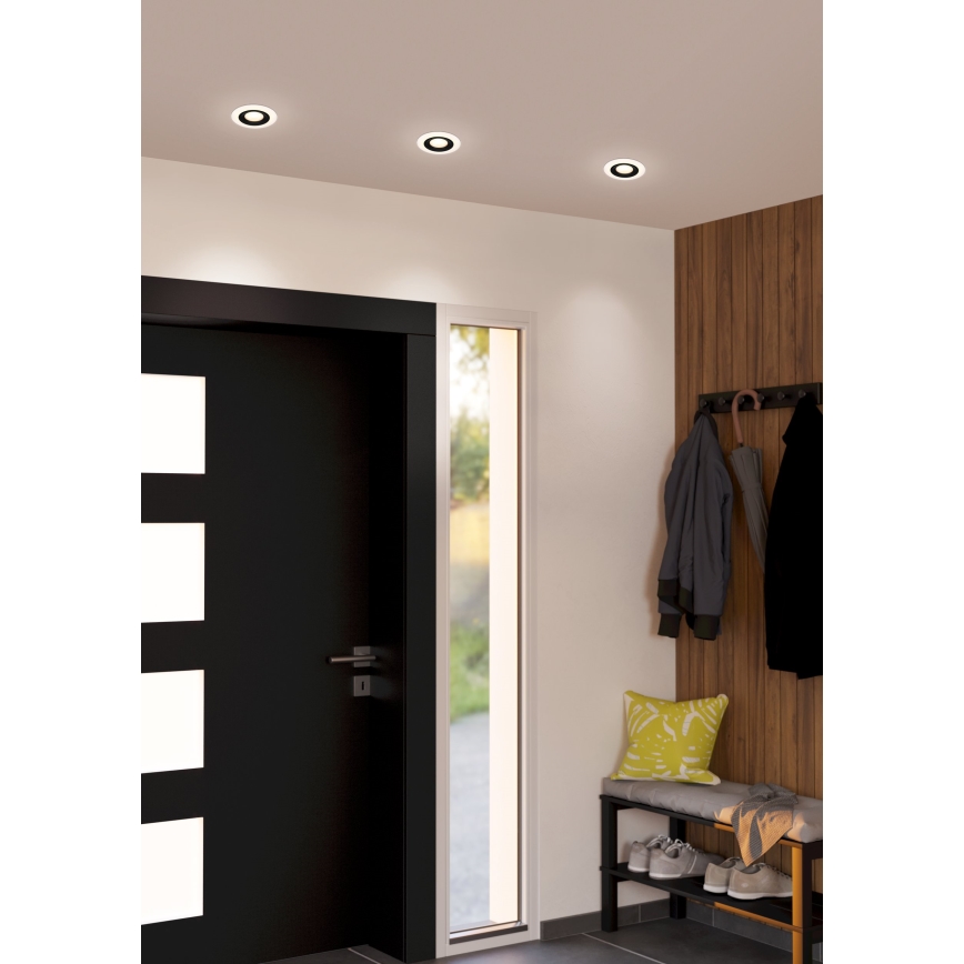 Eglo - Set 3x LED Ugradbena lampa 3xLED/4,8W/230V crno