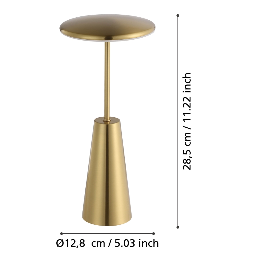 Eglo - LED Prigušiva dodirna vanjska lampa LED/2,8W/5V 2400K/3000K/4000K 5200 mAh IP54 zlatna