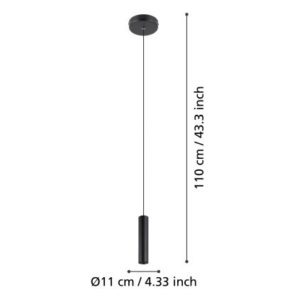 Eglo - LED luster na sajli LED/5W/230V
