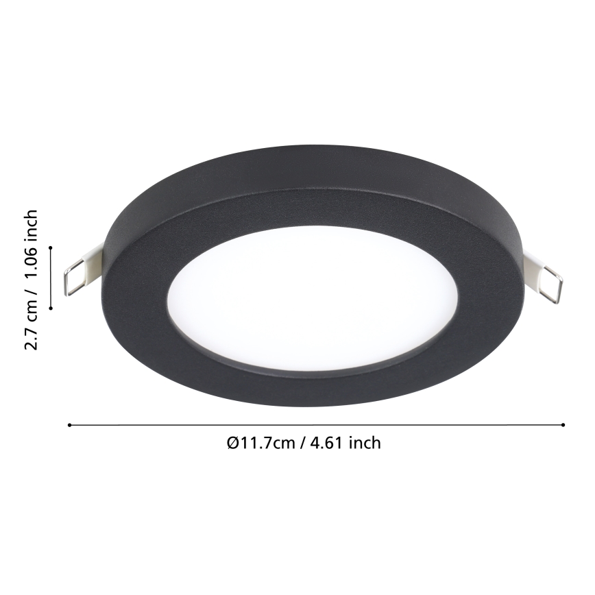 Eglo - LED Ugradbena lampa LED/5,5W/230V 4000K crno