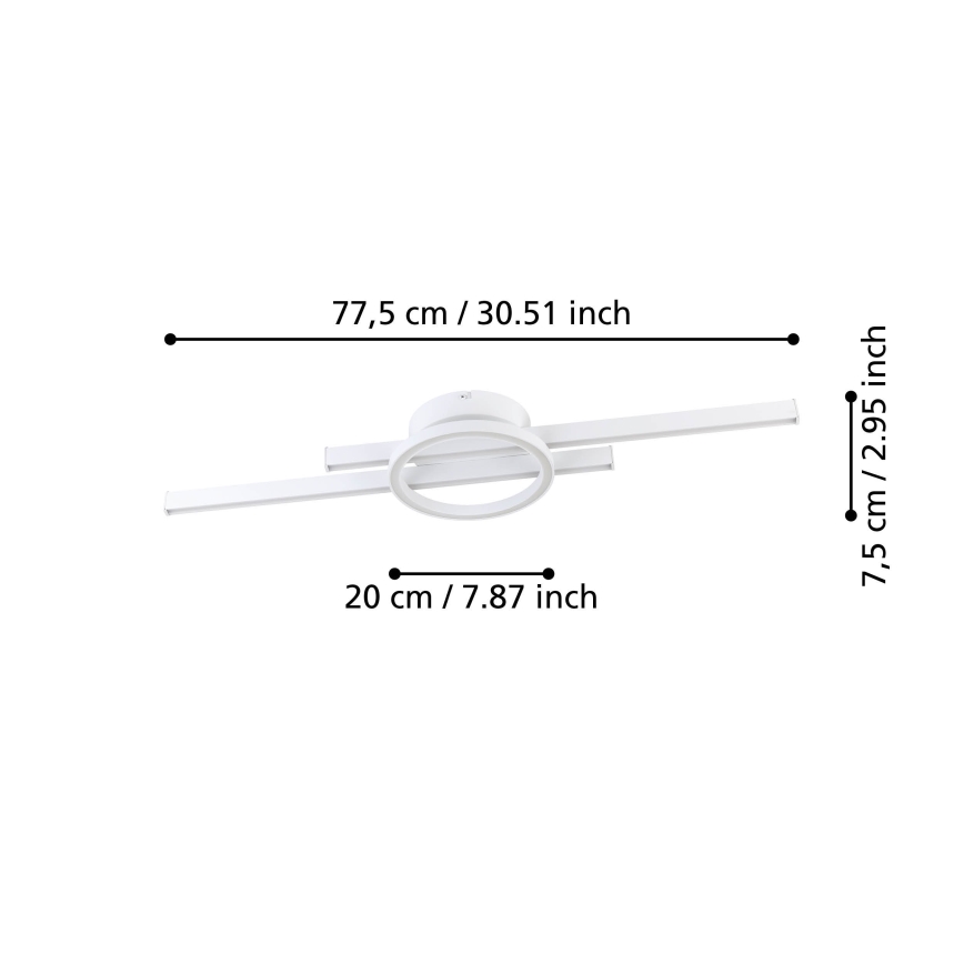 Eglo - LED RGBW Prigušiva plafonjera LED/23,5W/230V 2700-6500K bela + Daljinski upravljač