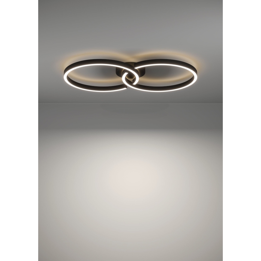 Eglo 900955 - LED RGBW Prigušiva plafonjera LED/19,5W/230V 2700-6500K crno + Daljinski upravljač