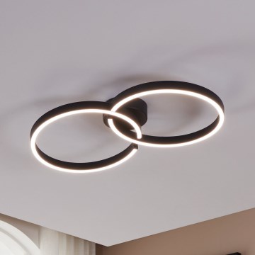 Eglo 900955 - LED RGBW Prigušiva plafonjera LED/19,5W/230V 2700-6500K crno + Daljinski upravljač