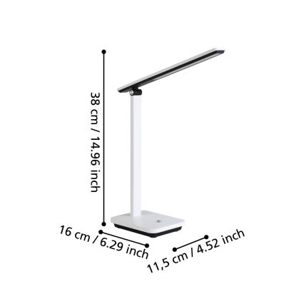 Eglo - LED Prigušiva punjiva stona lampa LED/3,6W/5V 1800mAh bela