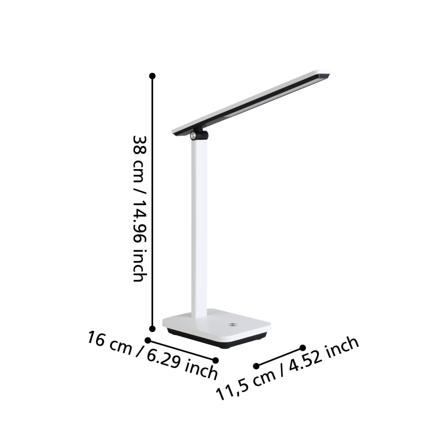 Eglo - LED Prigušiva punjiva stona lampa LED/3,6W/5V 1800mAh bela