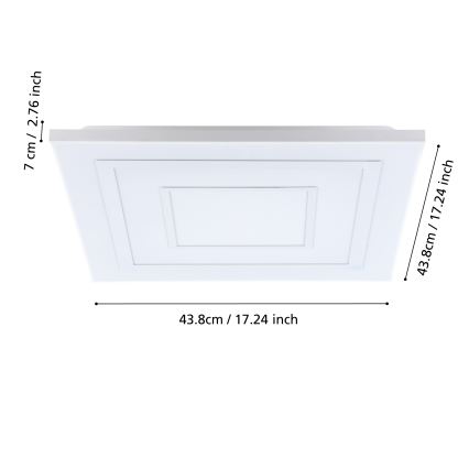 Eglo - LED RGBW Prigušiva plafonjera LED/18W/230V 3000-6500K + Daljinski upravljač
