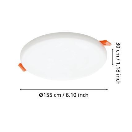 Eglo - LED Ugradbena lampa za kupatilo LED/11,5W/230V pr. 15,5 cm IP65