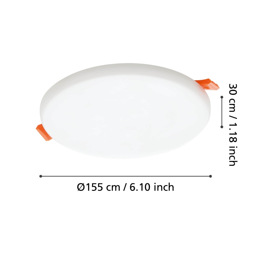 Eglo - LED Ugradbena lampa za kupatilo LED/11,5W/230V pr. 15,5 cm IP65