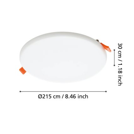 Eglo - LED Ugradbena lampa za kupatilo LED/18W/230V pr. 21,5 cm IP65