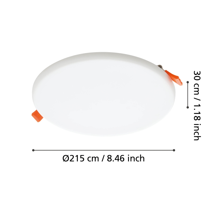 Eglo - LED Ugradbena lampa za kupatilo LED/18W/230V pr. 21,5 cm IP65