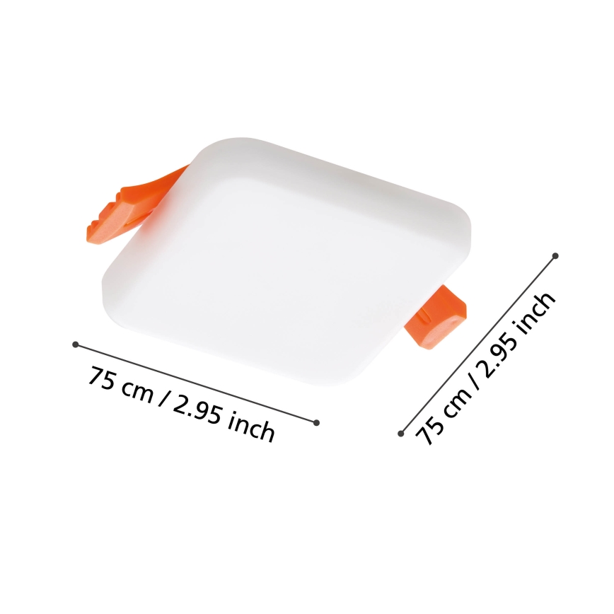 Eglo - LED Ugradbena lampa za kupatilo LED/4,5W/230V 7,5x7,5 cm IP65