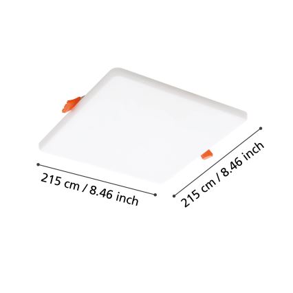 Eglo - LED Ugradbena lampa za kupatilo LED/18W/230V 21,5x21,5 cm IP65