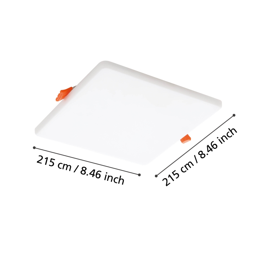 Eglo - LED Ugradbena lampa za kupatilo LED/18W/230V 21,5x21,5 cm IP65