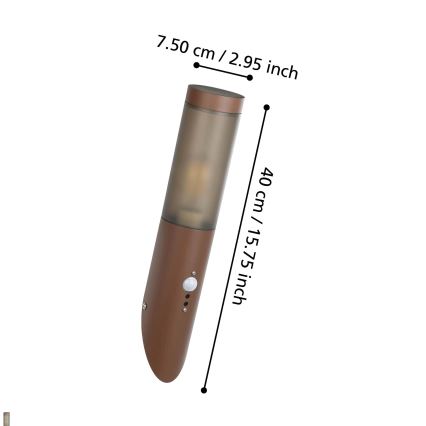 Eglo - Spoljašnje zidno svetlo sa senzorom 1xE27/15W/230V IP44