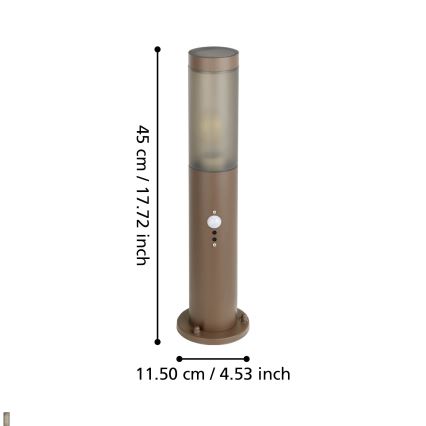Eglo - Spoljašnja lampa sa senzorom 1xE27/15W/230V 45 cm IP44