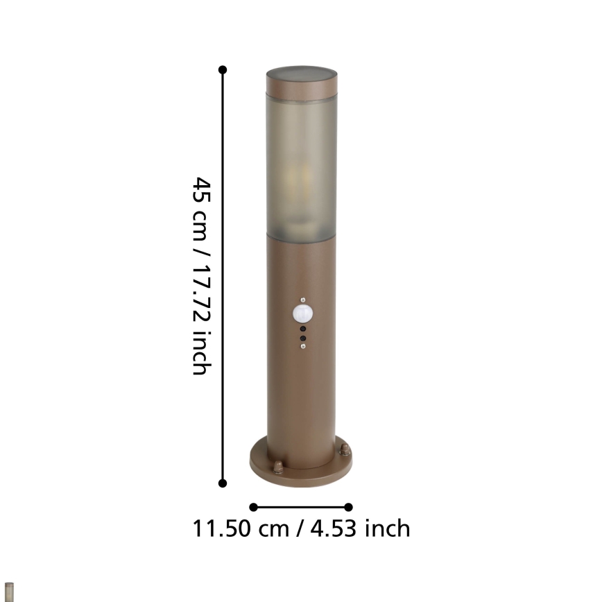 Eglo - Spoljašnja lampa sa senzorom 1xE27/15W/230V 45 cm IP44