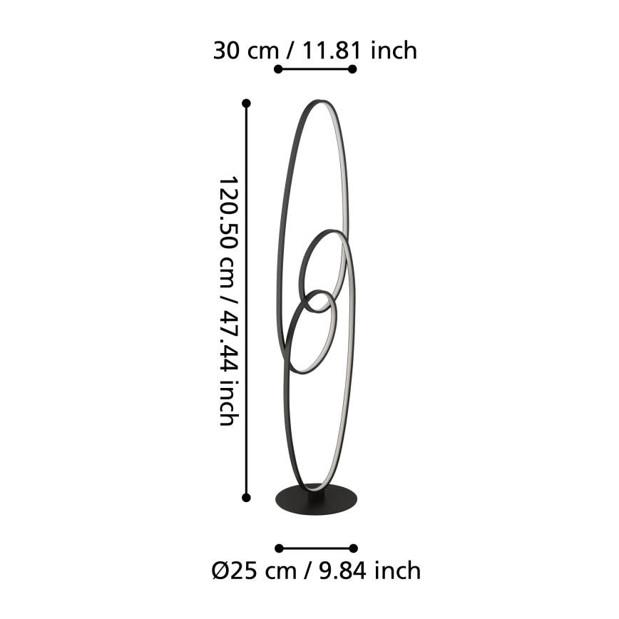 Eglo - Podna LED lampa LED/38W/230V 3000K crno