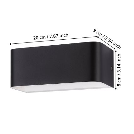 Eglo - LED Zidna lampa LED/10W/230V 3000K crno