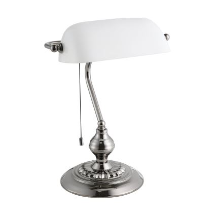 Eglo - Stona lampa 1xE27/60W/230V bela/sjajni krom