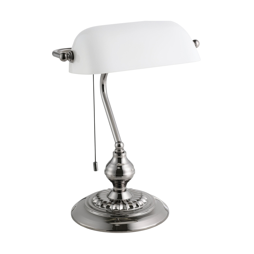 Eglo - Stona lampa 1xE27/60W/230V bela/sjajni krom