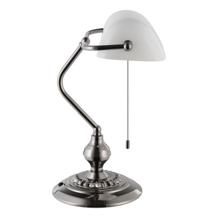 Eglo - Stona lampa 1xE27/60W/230V bela/sjajni krom