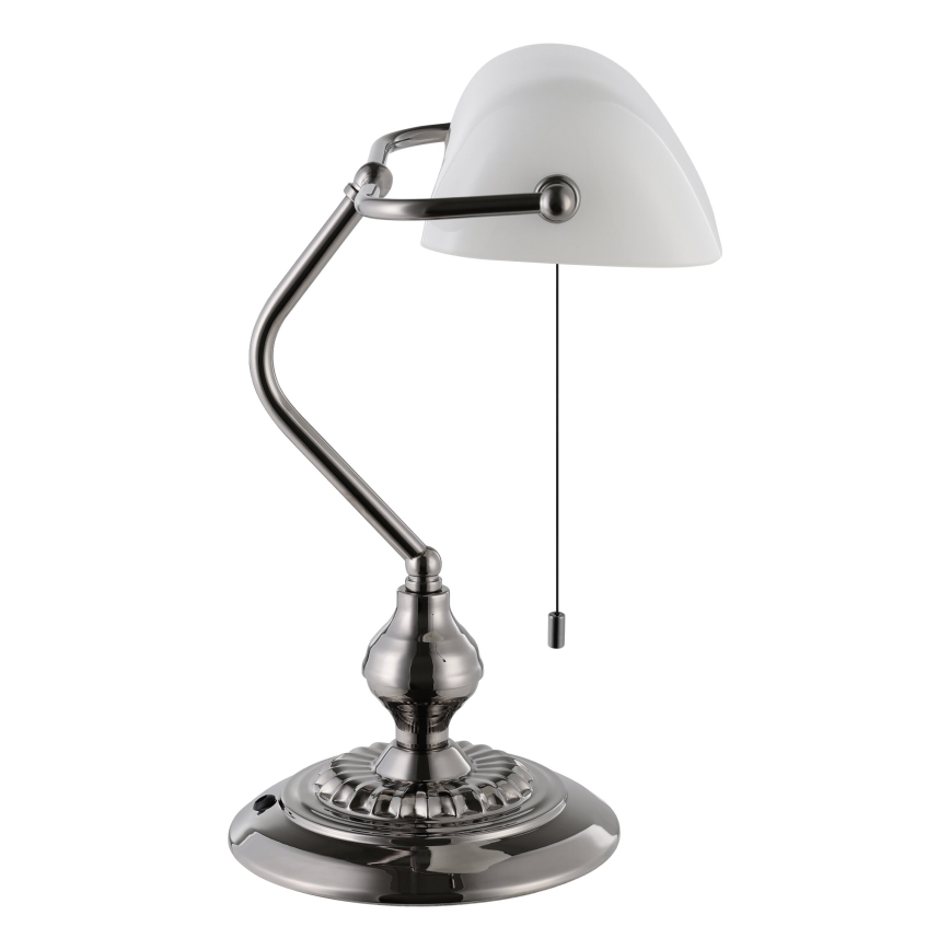 Eglo - Stona lampa 1xE27/60W/230V bela/sjajni krom