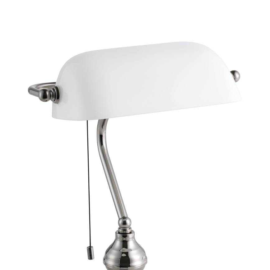 Eglo - Stona lampa 1xE27/60W/230V bela/sjajni krom