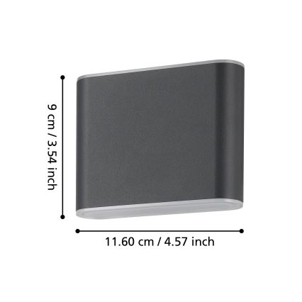 Eglo - LED Spoljna zidna lampa 2xLED/2,9W/230V 3000K/4000K/6500K IP65