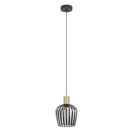 Eglo - Luster na sajli 1xE27/40W/230V crno/zlatna
