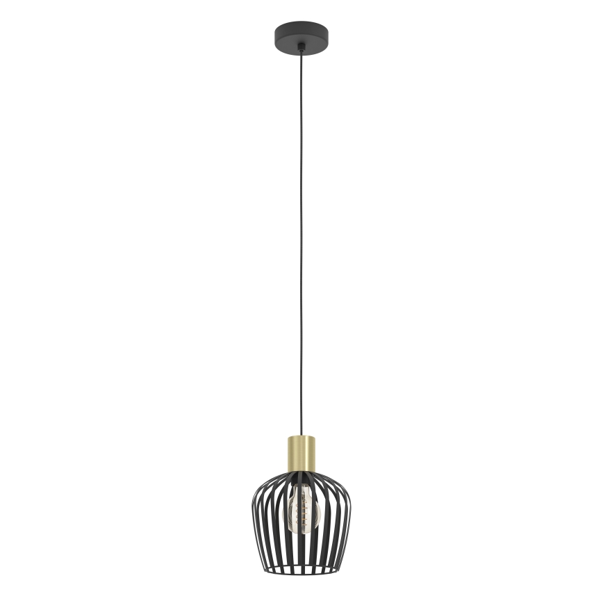 Eglo - Luster na sajli 1xE27/40W/230V crno/zlatna