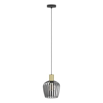 Eglo - Luster na sajli 1xE27/40W/230V crno/zlatna