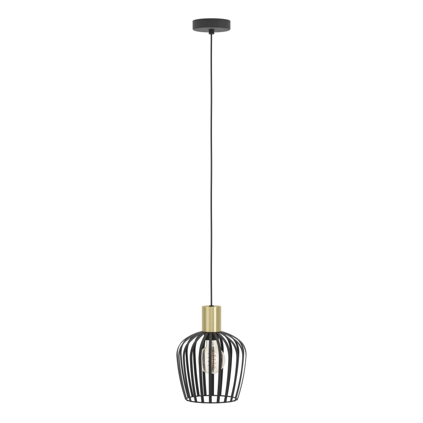 Eglo - Luster na sajli 1xE27/40W/230V crno/zlatna