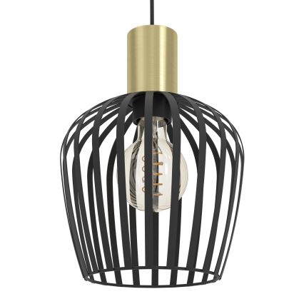 Eglo - Luster na sajli 1xE27/40W/230V crno/zlatna