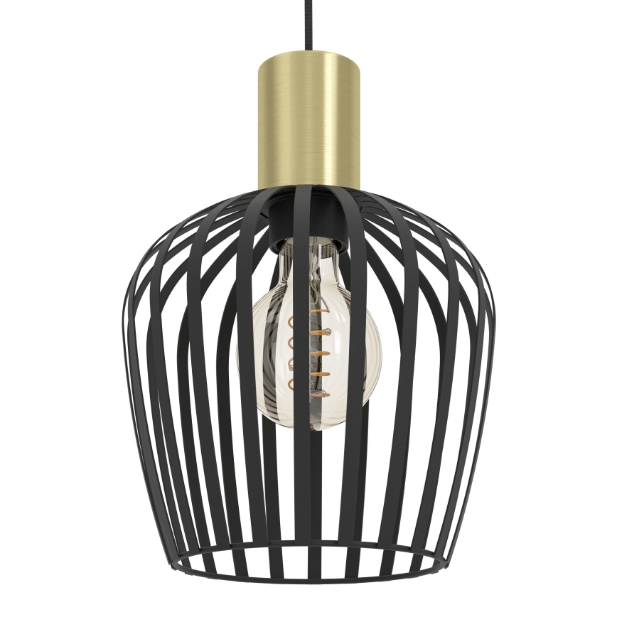 Eglo - Luster na sajli 1xE27/40W/230V crno/zlatna