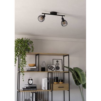 Eglo - Reflektorska lampa 2xE14/40W/230V crno