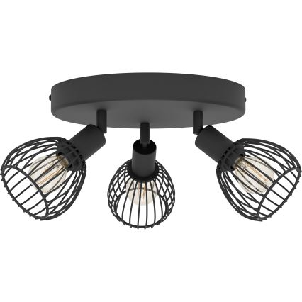 Eglo - Reflektorska lampa 3xE14/40W/230V crno