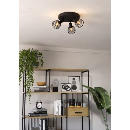 Eglo - Reflektorska lampa 3xE14/40W/230V crno