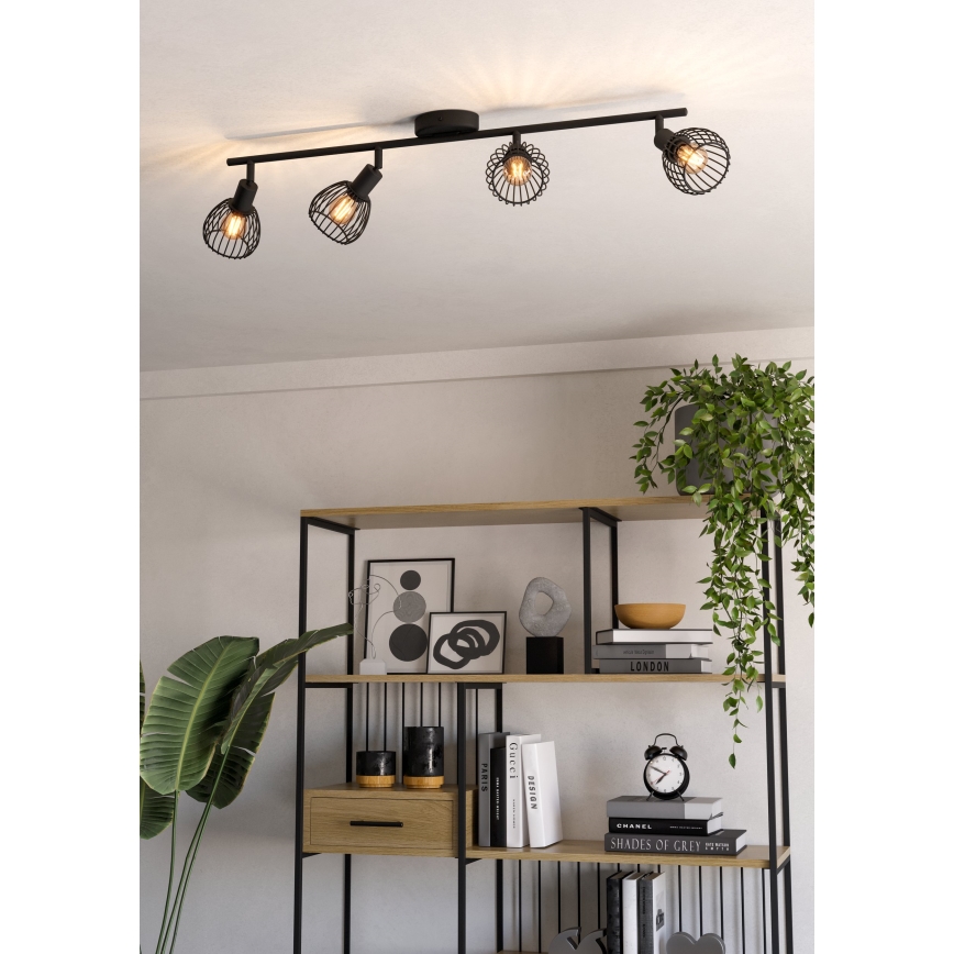 Eglo - Reflektorska lampa 4xE14/40W/230V crno