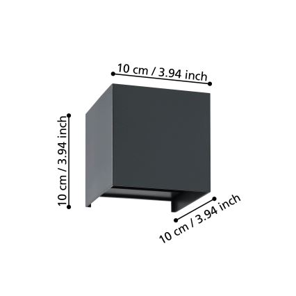 Eglo - LED Zidna lampa 2xLED/1,5W/230V 3000K crno