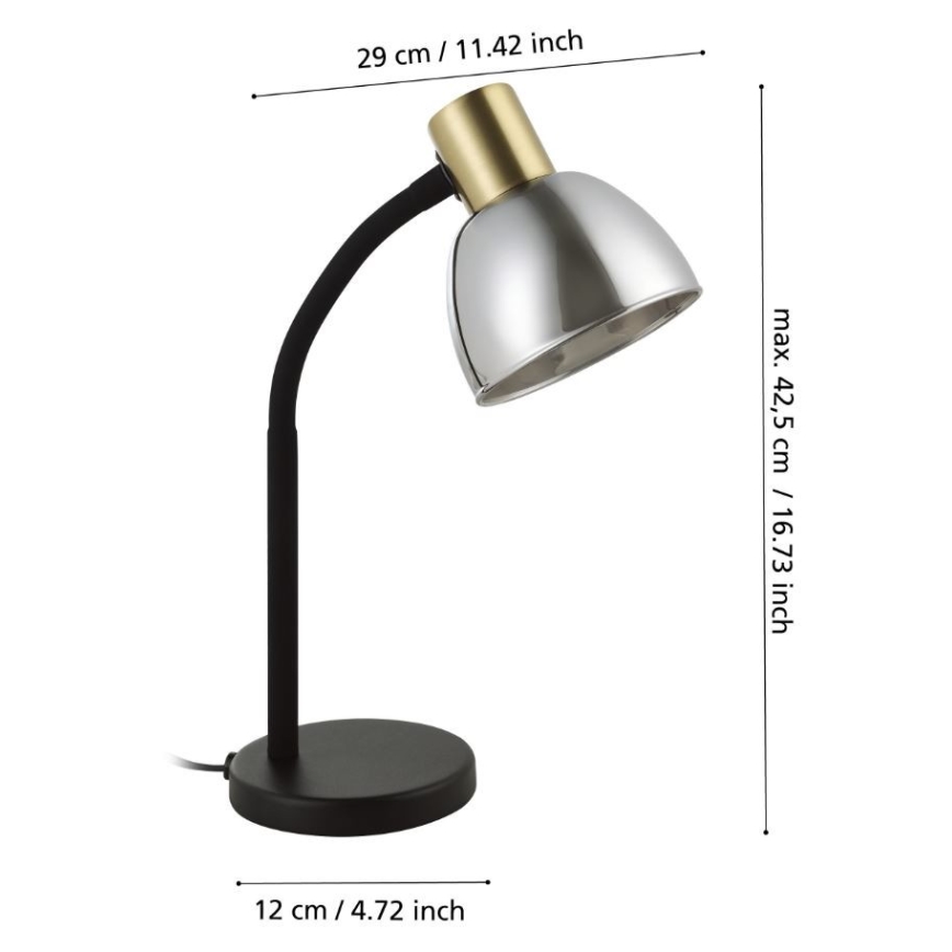 Eglo - Stona lampa 1xE14/25W/230V zlatna/crno