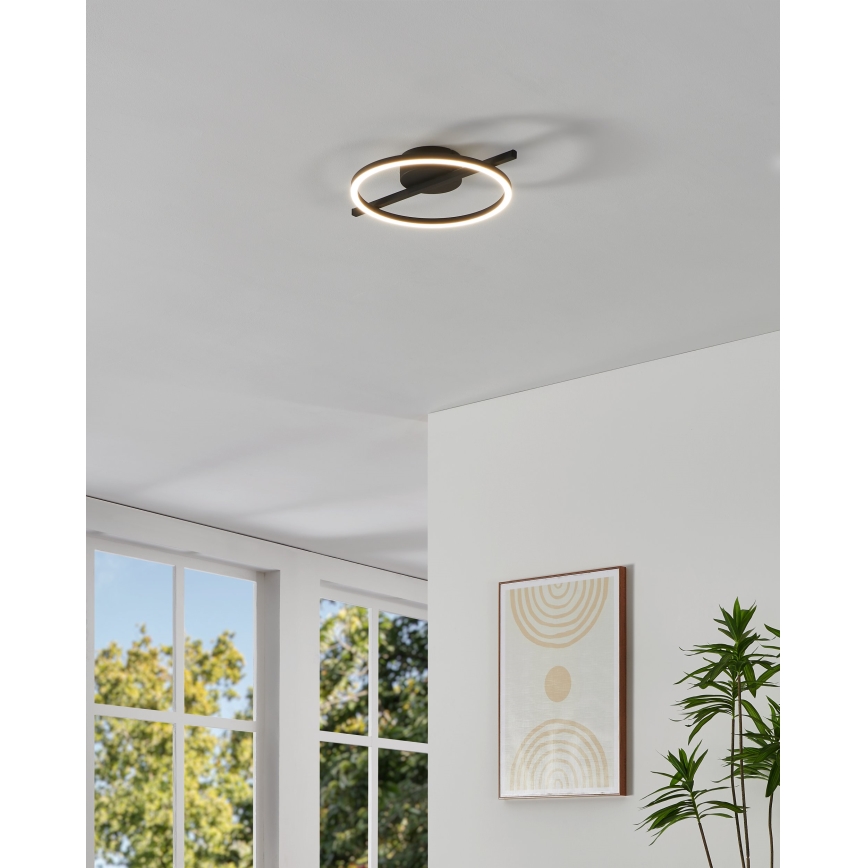 Eglo - LED RGBW Prigušiva plafonjera LED/17W/230V 2700-6500K crno + Daljinski upravljač