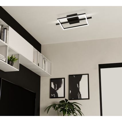 Eglo - LED RGBW Prigušiva plafonjera LED/17W/230V 2700-6500K crno + Daljinski upravljač