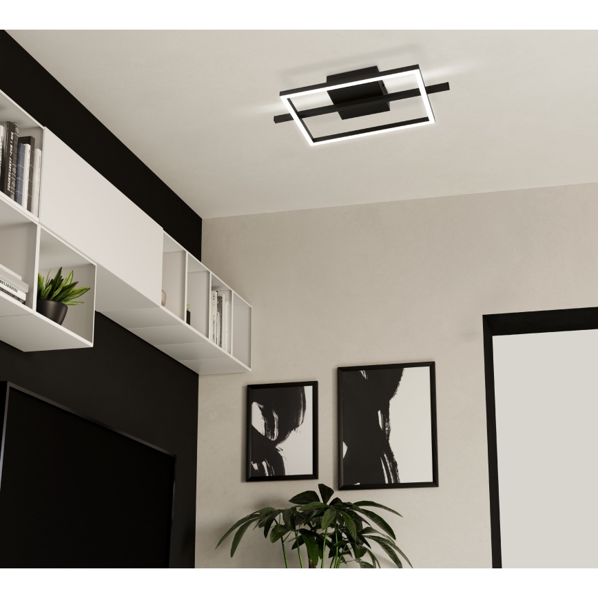 Eglo - LED RGBW Prigušiva plafonjera LED/17W/230V 2700-6500K crno + Daljinski upravljač