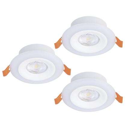 Eglo - Set 3xLED RGBW Prigušiva ugradbena lampa za kupatilo 3xLED/3,8W/230V 2700-6500K IP44 + Daljinski upravljač