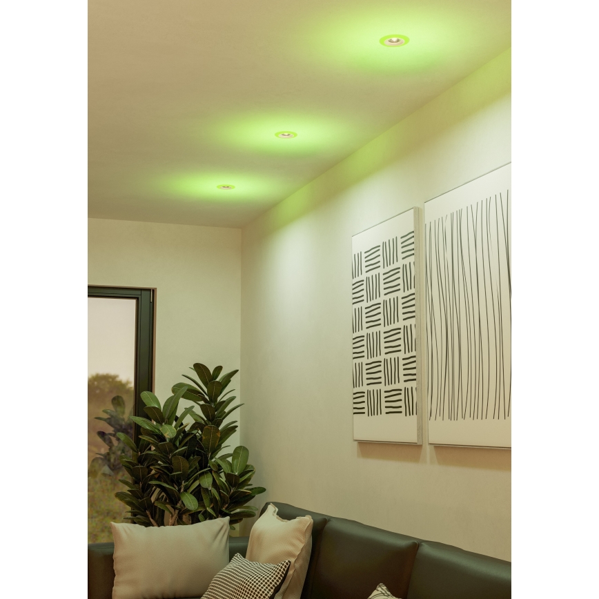Eglo - Set 3xLED RGBW Prigušiva ugradbena lampa za kupatilo 3xLED/3,8W/230V 2700-6500K IP44 + Daljinski upravljač