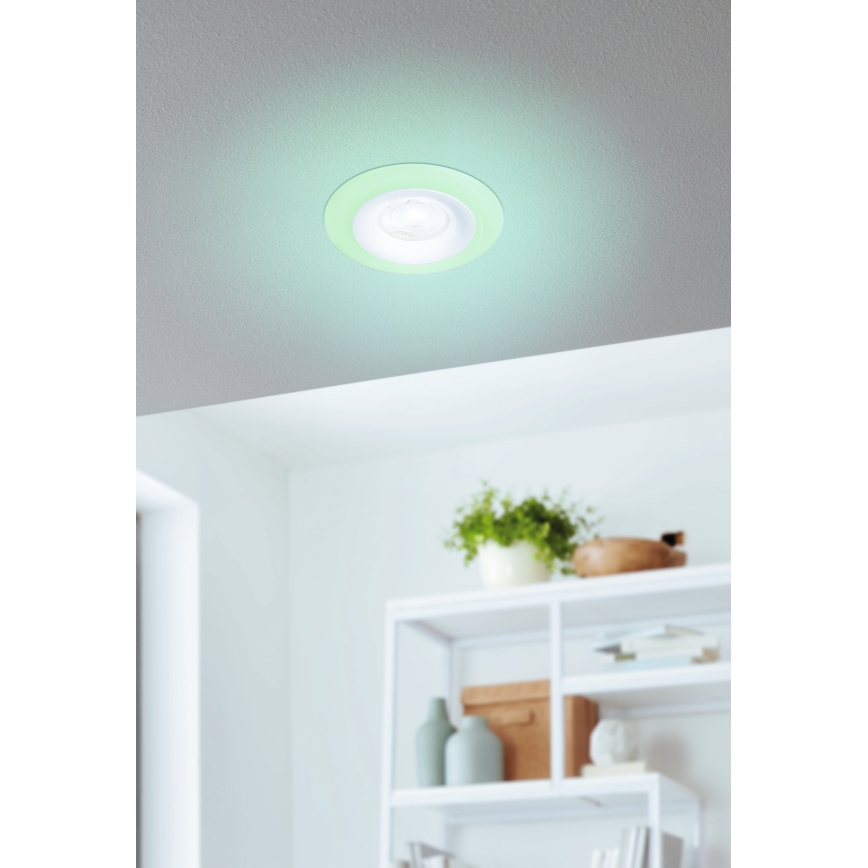 Eglo - Set 3xLED RGBW Prigušiva ugradbena lampa za kupatilo 3xLED/3,8W/230V 2700-6500K IP44 + Daljinski upravljač