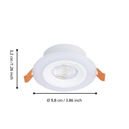 Eglo - Set 3xLED RGBW Prigušiva ugradbena lampa za kupatilo 3xLED/3,8W/230V 2700-6500K IP44 + Daljinski upravljač