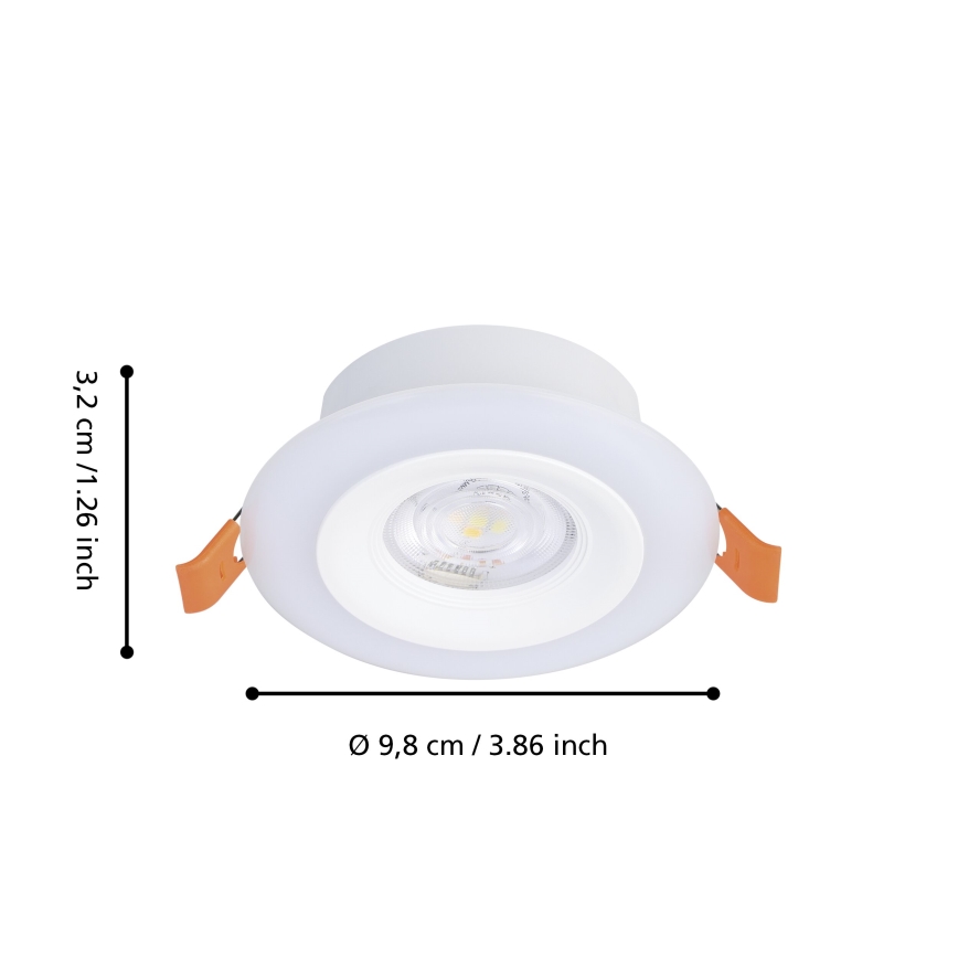 Eglo - Set 3xLED RGBW Prigušiva ugradbena lampa za kupatilo 3xLED/3,8W/230V 2700-6500K IP44 + Daljinski upravljač