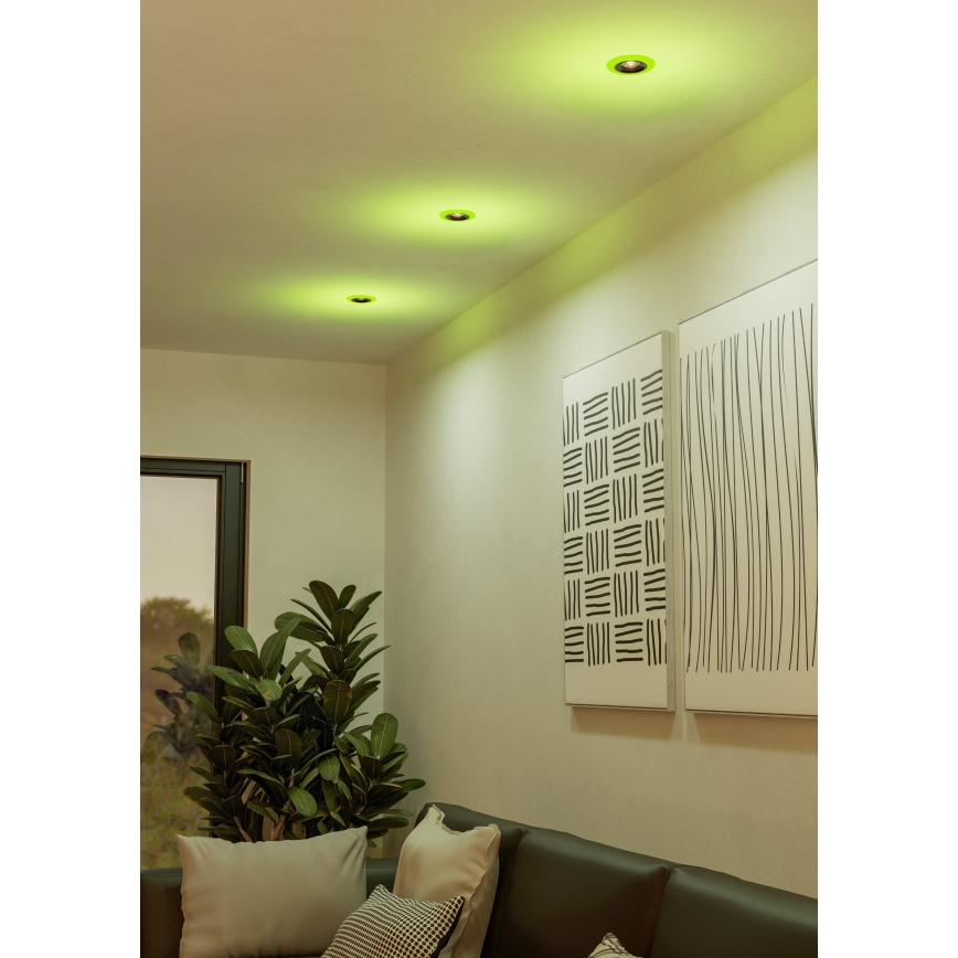 Eglo - Set 3x LED RGBW Prigušiva ugradbena lampa za kupatilo 3xLED/3,8W/230V 2700-6500K IP44 + Daljinski upravljač